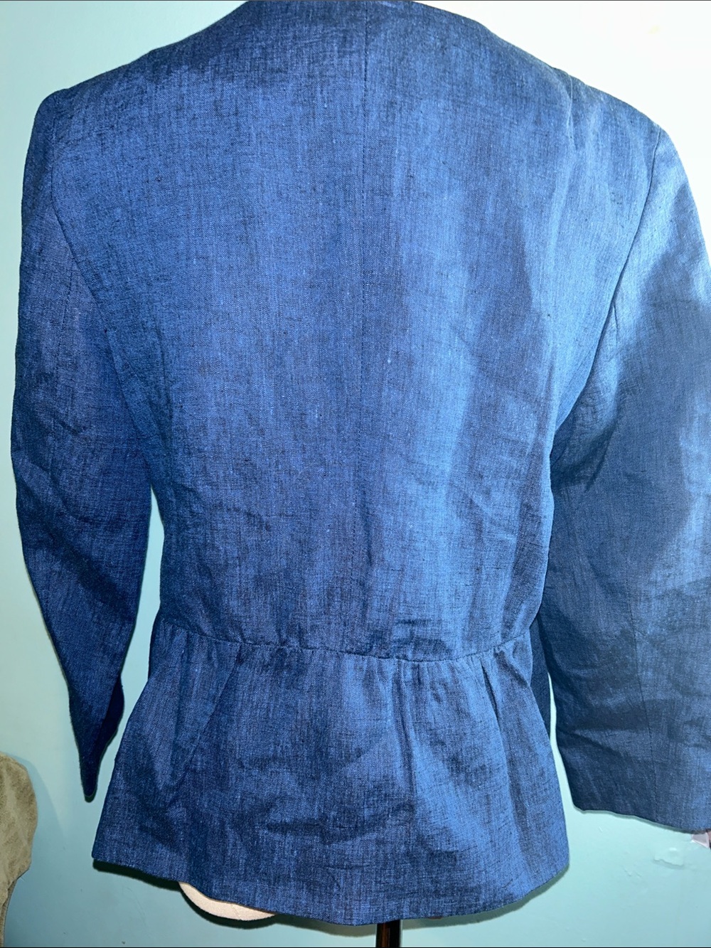 Talbots Navy Round-Neck Button-Front Jacket - Picture 7 of 9